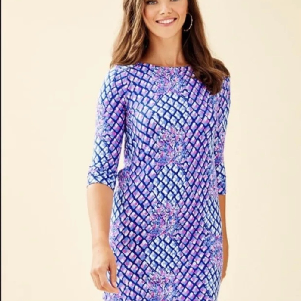 Elegant Blue and Purple Women's Dress